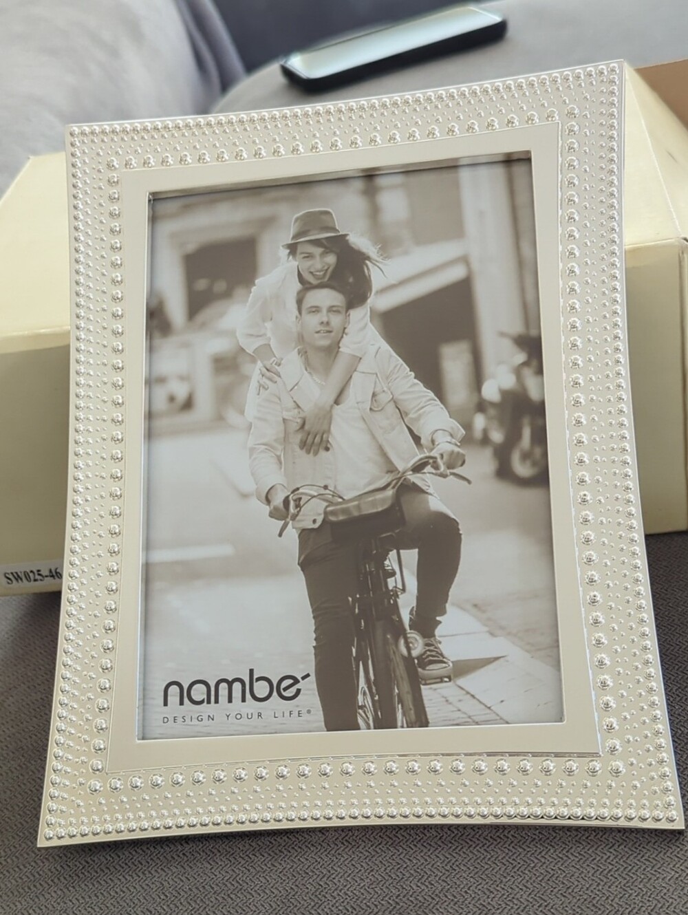 Nambe Silver Beaded Photo Frame - Shimmering Silver Finish